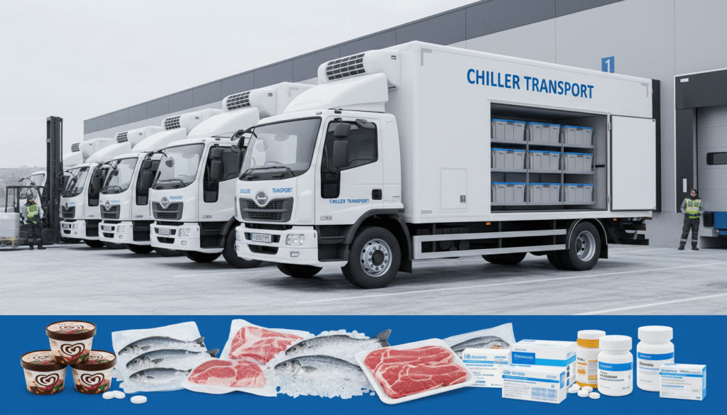freezer truck rental in Abu Dhabi offering 3 to 10 ton temperature-controlled transport solutions today.