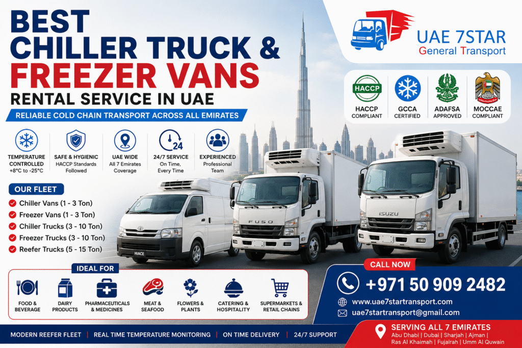 Best Chiller Truck and Freezer Vans Rental Service in UAE