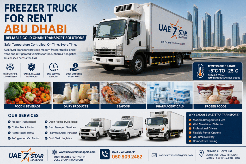 Freezer Truck for Rent Abu Dhabi